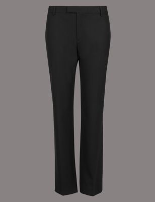 Tapered Wool And Silk Mix Trousers